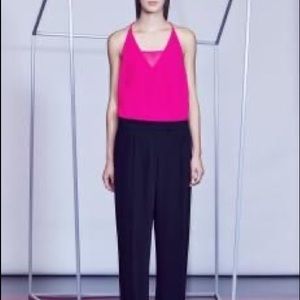 Camilla and Marc Hot Pink Polyester Snap Camisole T-Back Blouse